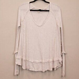 We The Free Laguna white thermal waffle knit top-XS